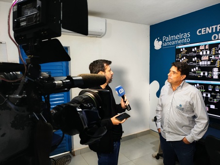 PALMEIRAS SANEAMENTO RECEBE EQUIPE DA RECORD TV PARA REPORTAGEM ESPECIAL SOBRE OBRA NA ETA DAVI
